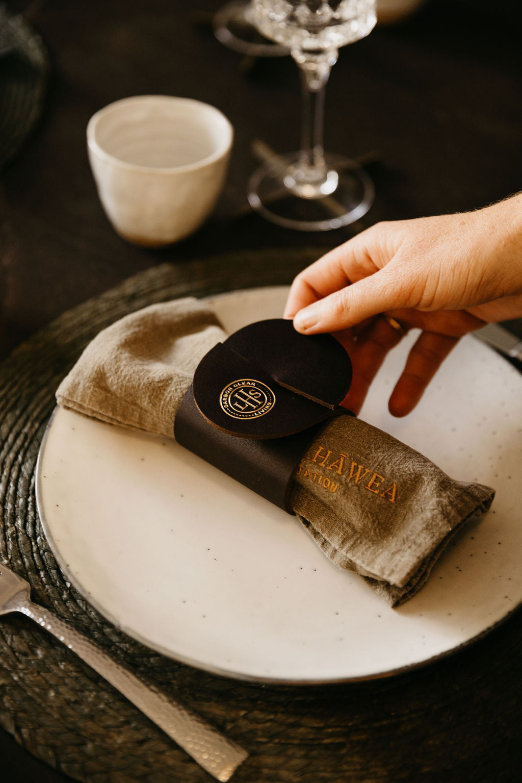 Leather Napkin Ring Set